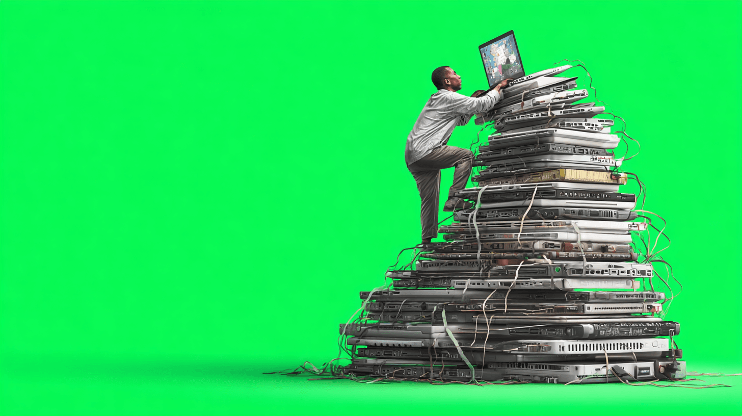 Stack of old computers